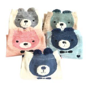 5 Pairs Women Girl Novelty Ankle Ears Socks - Cute Lovely Casual Bear Socks Low